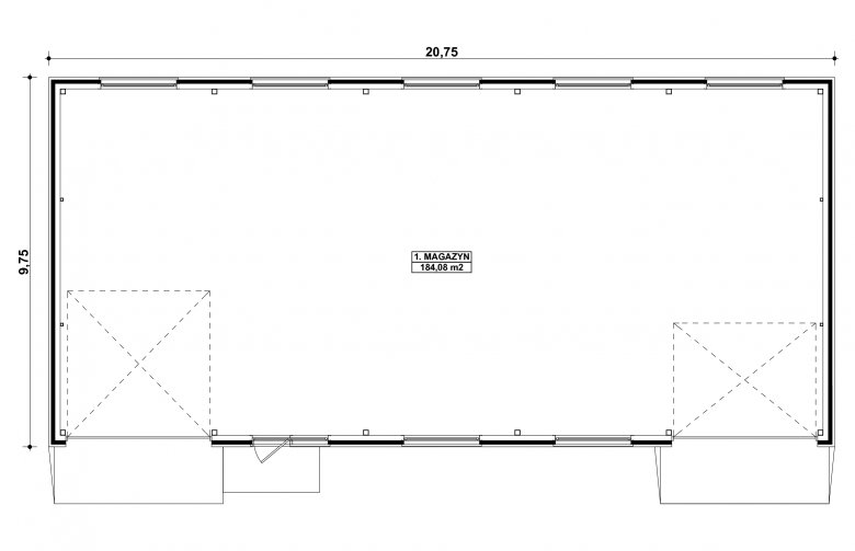 Projekt domu nowoczesnego G223 - Budynek magazynowy - 