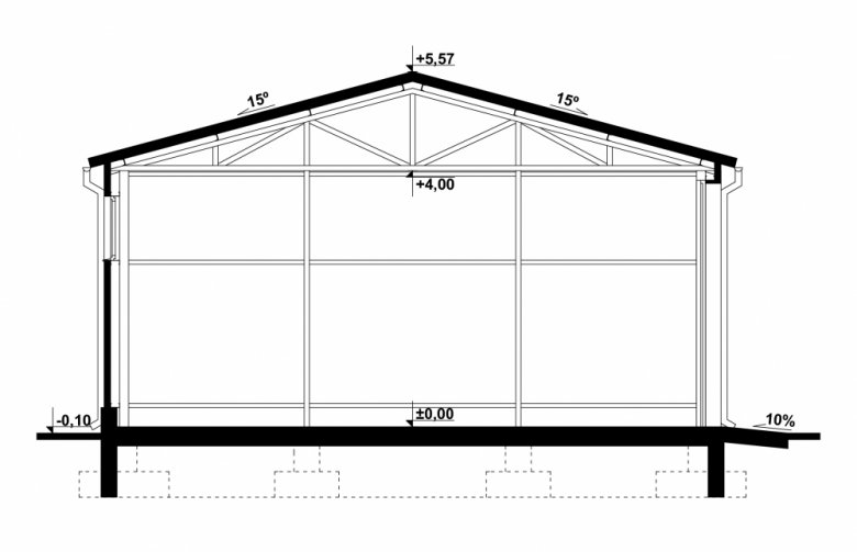 Projekt domu nowoczesnego G223 - Budynek magazynowy - 