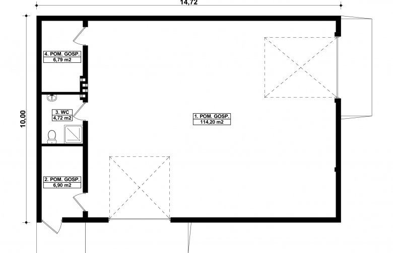 Projekt domu nowoczesnego G224 - Budynek gospodarczy - 