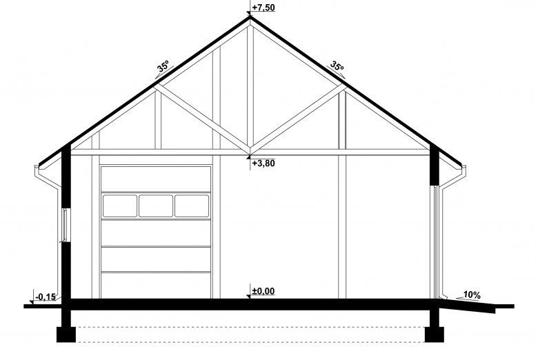 Projekt domu nowoczesnego G224 - Budynek gospodarczy - 