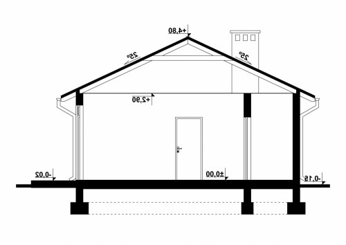 Rzut projektu G226 - Budynek gospodarczy - wersja lustrzana