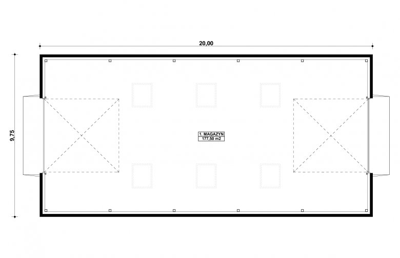 Projekt domu nowoczesnego G227 - Budynek magazynowy - 