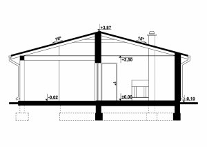 Przekrój projektu G231 - Budynek letniskowy