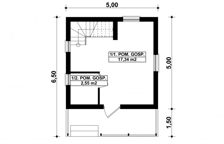 Projekt domu nowoczesnego G233 - Budynek gospodarczy - 