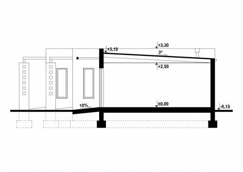 Rzut projektu G230 - Budynek garażowy