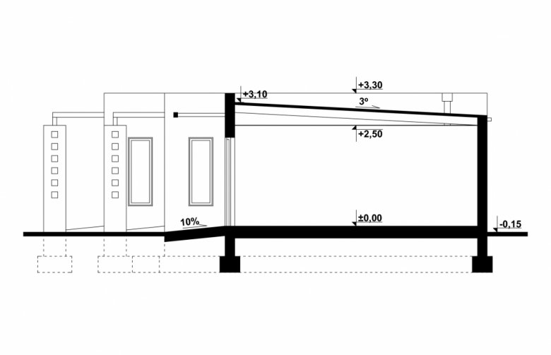 Projekt domu energooszczędnego G230 - Budynek garażowy - 