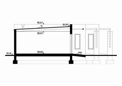 Rzut projektu G230 - Budynek garażowy - wersja lustrzana