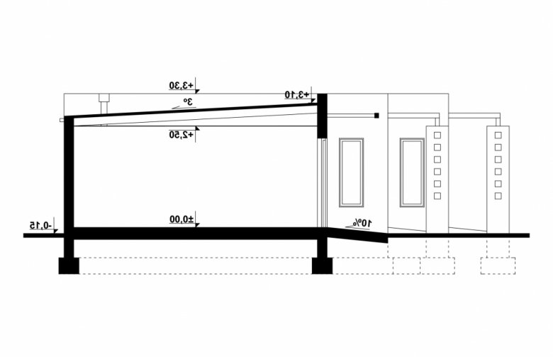 Projekt domu energooszczędnego G230 - Budynek garażowy - 