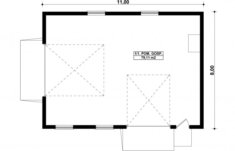 Projekt domu nowoczesnego G232 - Budynek gospodarczy - 