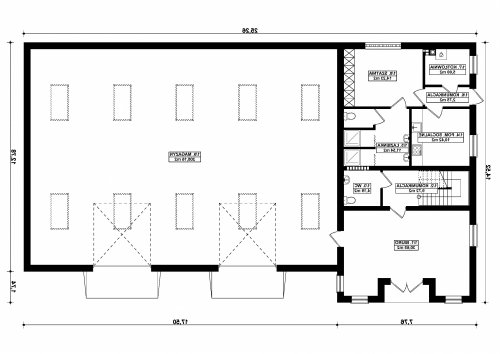 Rzut projektu G236 - Budynek magazynowo - biurowy - wersja lustrzana