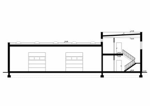 Przekrój projektu G236 - Budynek magazynowo - biurowy