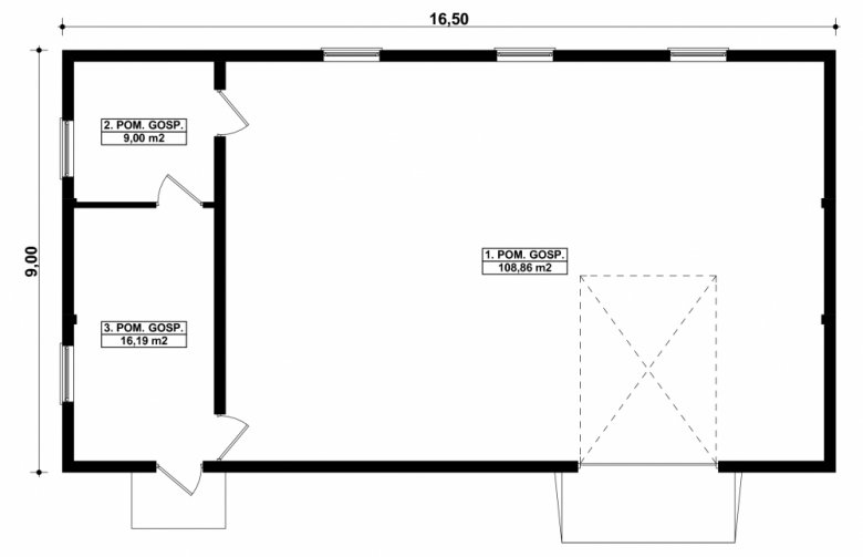 Projekt domu nowoczesnego G235 - Budynek gospodarczy - 