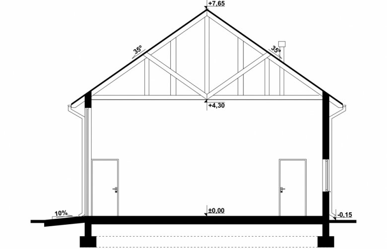 Projekt domu nowoczesnego G235 - Budynek gospodarczy - 