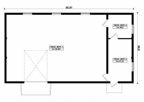 Rzut projektu G235 - Budynek gospodarczy - wersja lustrzana