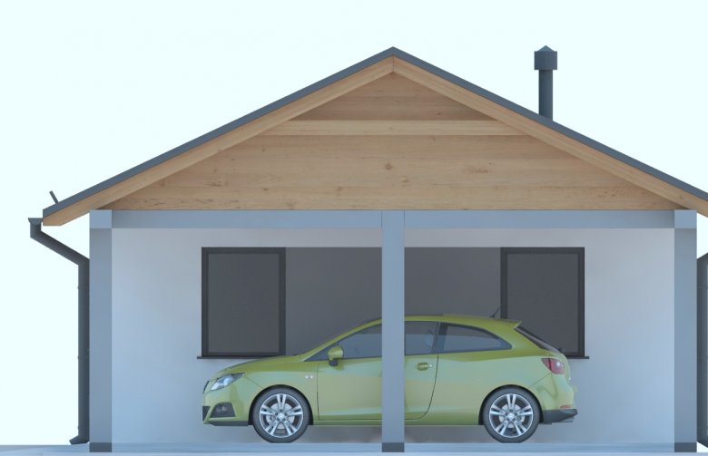 Projekt domu energooszczędnego G239 - Budynek garażowo - gospodarczy - elewacja 2