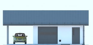 Elewacja projektu G239 - Budynek garażowo - gospodarczy - 1 - wersja lustrzana