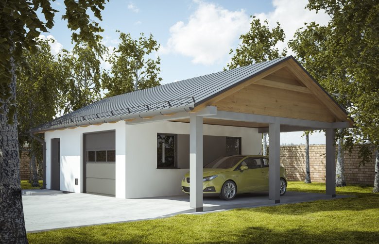 Projekt domu energooszczędnego G239 - Budynek garażowo - gospodarczy
