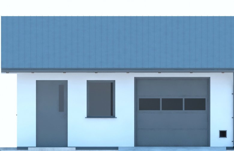 Projekt domu energooszczędnego G238 - Budynek garażowo - gospodarczy - elewacja 1
