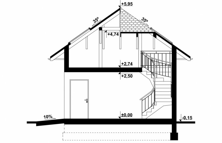 Projekt domu energooszczędnego G240 - Budynek garażowo - gospodarczy - 