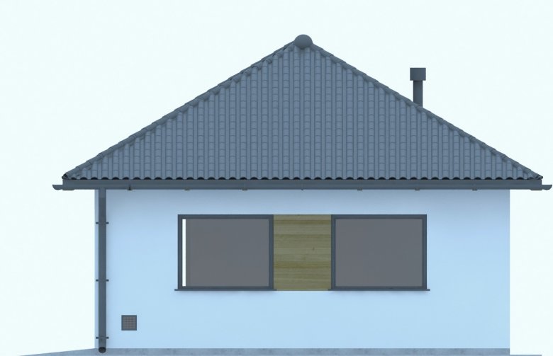 Projekt domu energooszczędnego G242 - Budynek garażowo-gospodarczy - elewacja 4