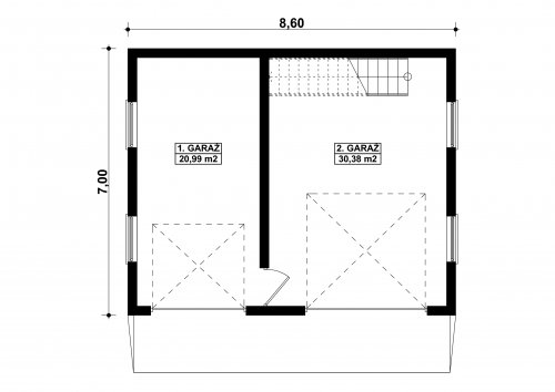 Rzut projektu G243 - Budynek garażowy