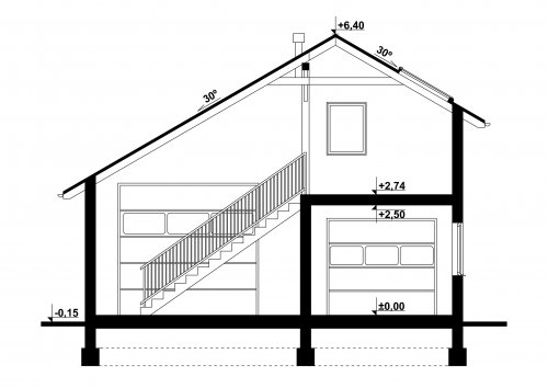 Rzut projektu G243 - Budynek garażowy