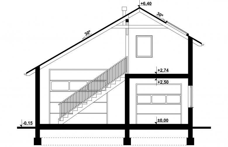 Projekt domu energooszczędnego G243 - Budynek garażowy - 