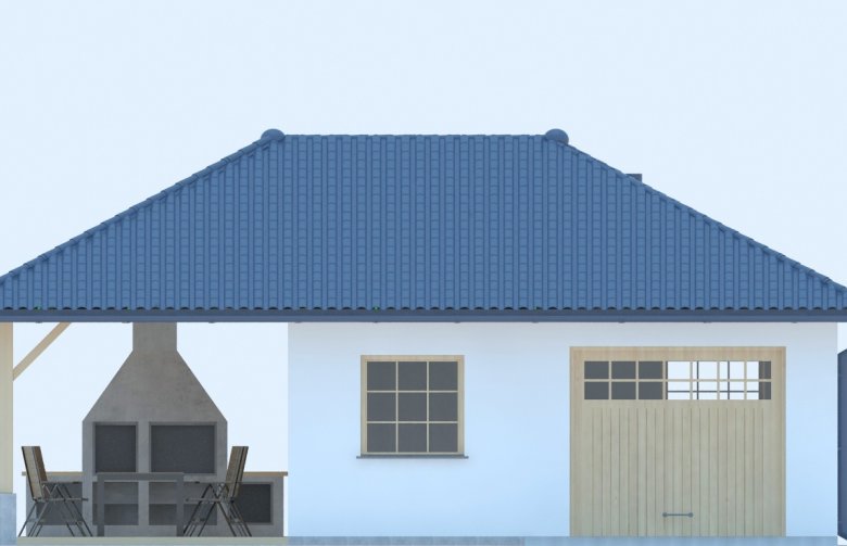 Projekt domu energooszczędnego G244 - Budynek garażowo - gospodarczy  - elewacja 1