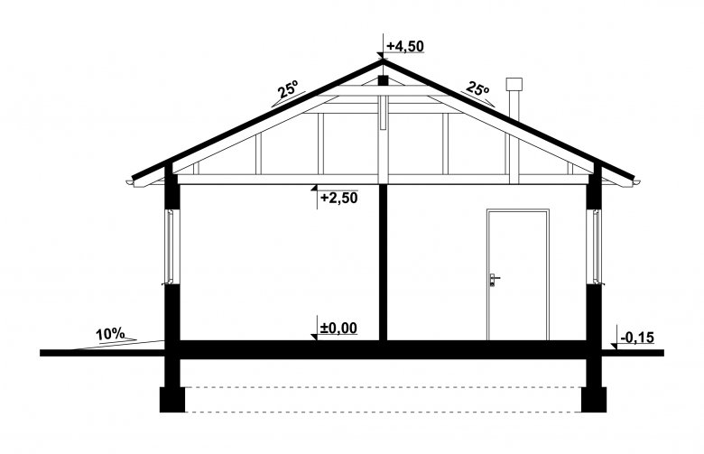 Projekt domu energooszczędnego G244 - Budynek garażowo - gospodarczy  - 