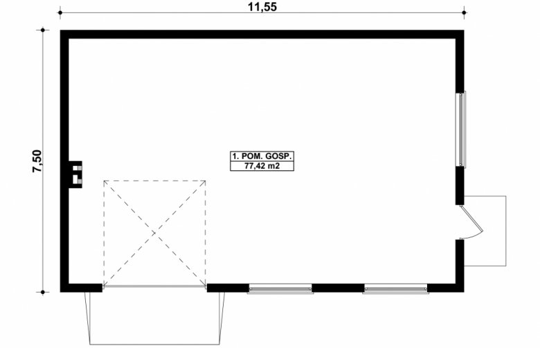 Projekt domu nowoczesnego G249 - Budynek gospodarczy - 