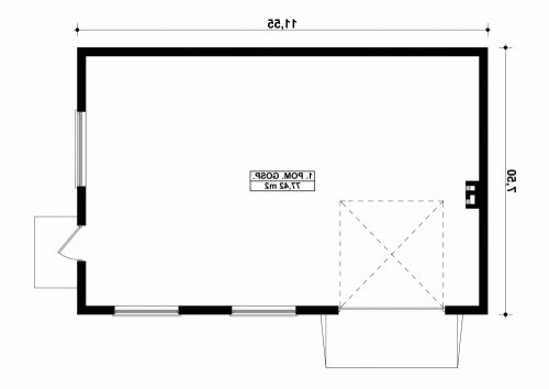 Rzut projektu G249 - Budynek gospodarczy - wersja lustrzana