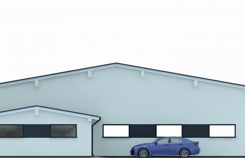 Projekt domu energooszczędnego G251 - Budynek garażowy - elewacja 3