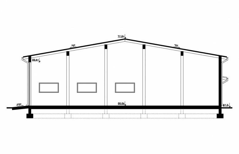 Projekt domu energooszczędnego G251 - Budynek garażowy - przekrój 1