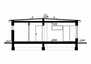 Przekrój projektu G255 - Budynek rekreacji indywidualnej