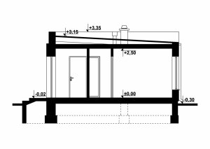 Przekrój projektu G248 - Budynek rekreacji indywidualnej