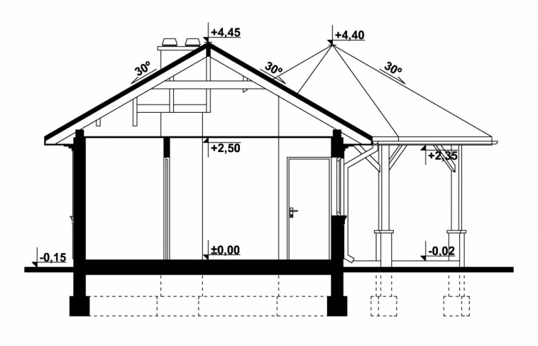 Projekt domu nowoczesnego G258 - Budynek gospodarczy - 