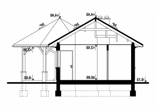 Rzut projektu G258 - Budynek gospodarczy - wersja lustrzana