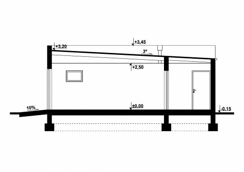 Rzut projektu G261 - Budynek garażowo - gospodarczy