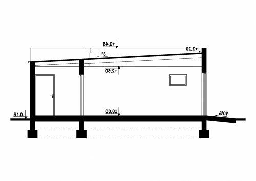 Rzut projektu G261 - Budynek garażowo - gospodarczy - wersja lustrzana