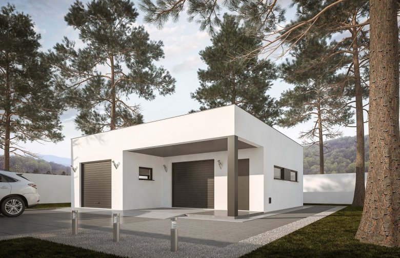Projekt domu energooszczędnego G261 - Budynek garażowo - gospodarczy