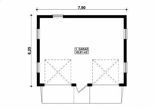 Rzut projektu G263 - Budynek garażowy