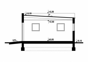 Przekrój projektu G263 - Budynek garażowy