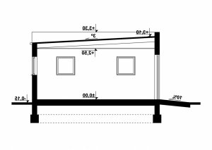 Przekrój projektu G263 - Budynek garażowy w wersji lustrzanej