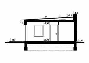 Przekrój projektu G266 - Budynek letniskowy