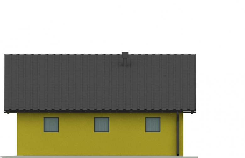 Projekt domu energooszczędnego G264 - Budynek garażowo-gospodarczy - elewacja 3