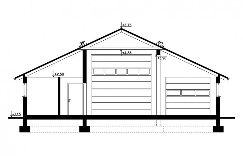 Projekt domu energooszczędnego G264 - Budynek garażowo-gospodarczy - 