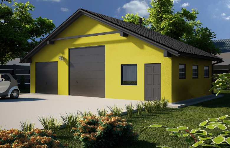 Projekt domu energooszczędnego G264 - Budynek garażowo-gospodarczy