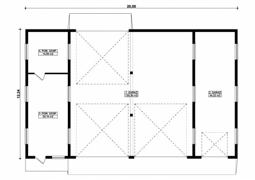 Rzut projektu G272 - Budynek garażowo - gospodarczy