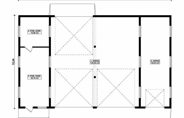 Projekt domu energooszczędnego G272 - Budynek garażowo - gospodarczy - 