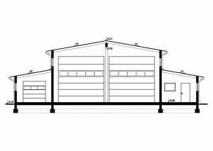 Przekrój projektu G272 - Budynek garażowo - gospodarczy